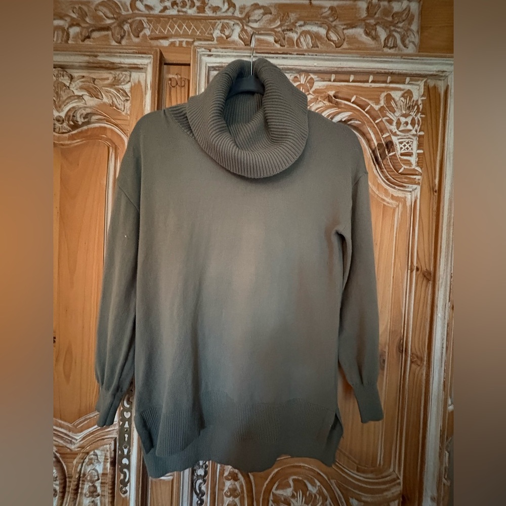 LOFT Sage Green Cowl Neck Sweater